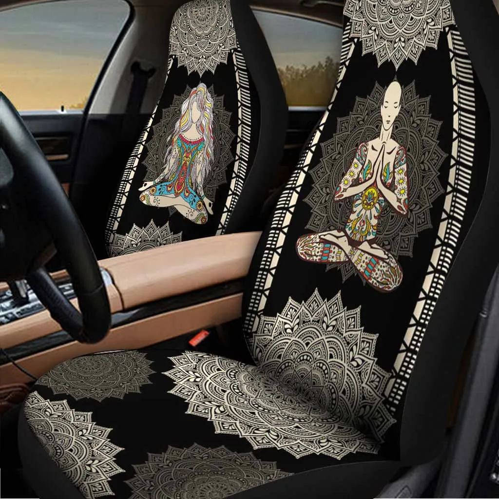 3D All Over Printed Mandala Car Seat Covers, Mandala Front Car Seat Covers