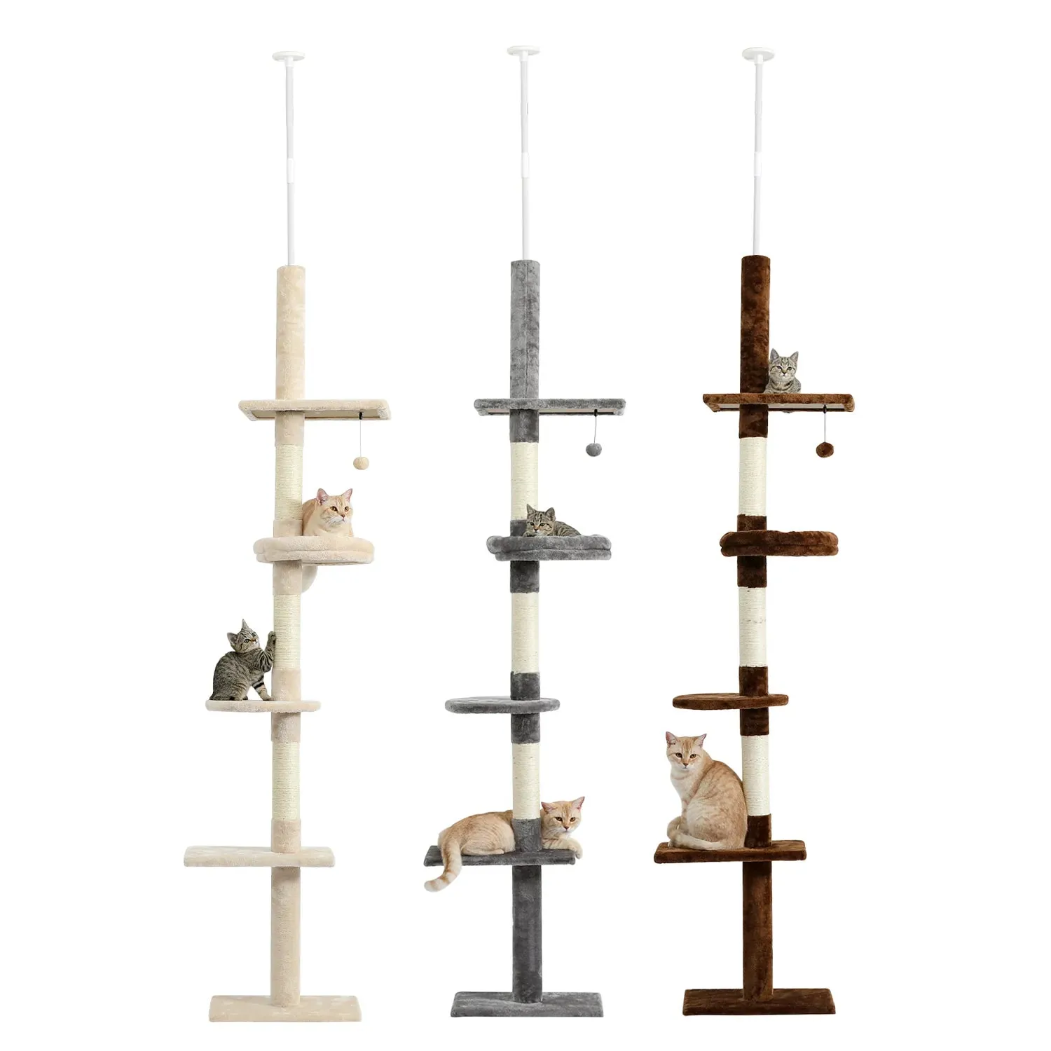 Adjustable 228~289cm Cat Climbing Tree Cat Jumping Frames Toys Scratch Post for Kittens Cat Toy