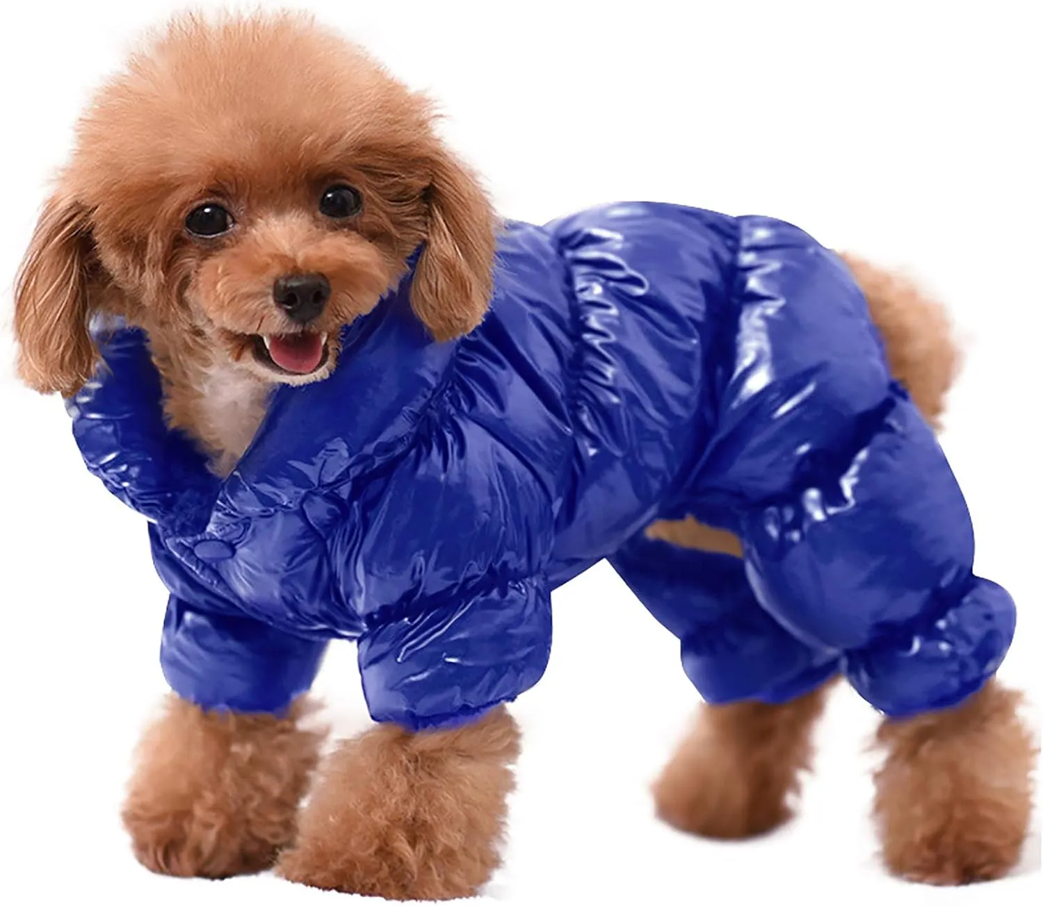 AOFITEE Dog Coat, Waterproof Dog Jacket, Fullbody Dogs Winter Coat Snowsuit, Windproof Puppy Puffer Jacket Snow Suit with Legs, Pet Fleece Winter Vest, Cold Weather Coats for Small Dogs, Blue S