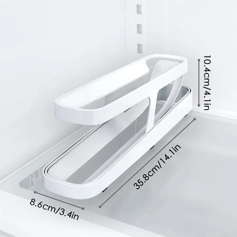 Automatic Scrolling Egg Rack - Space-Saving Rolling Eggs Dispenser and Organizer for Refrigerator Storage