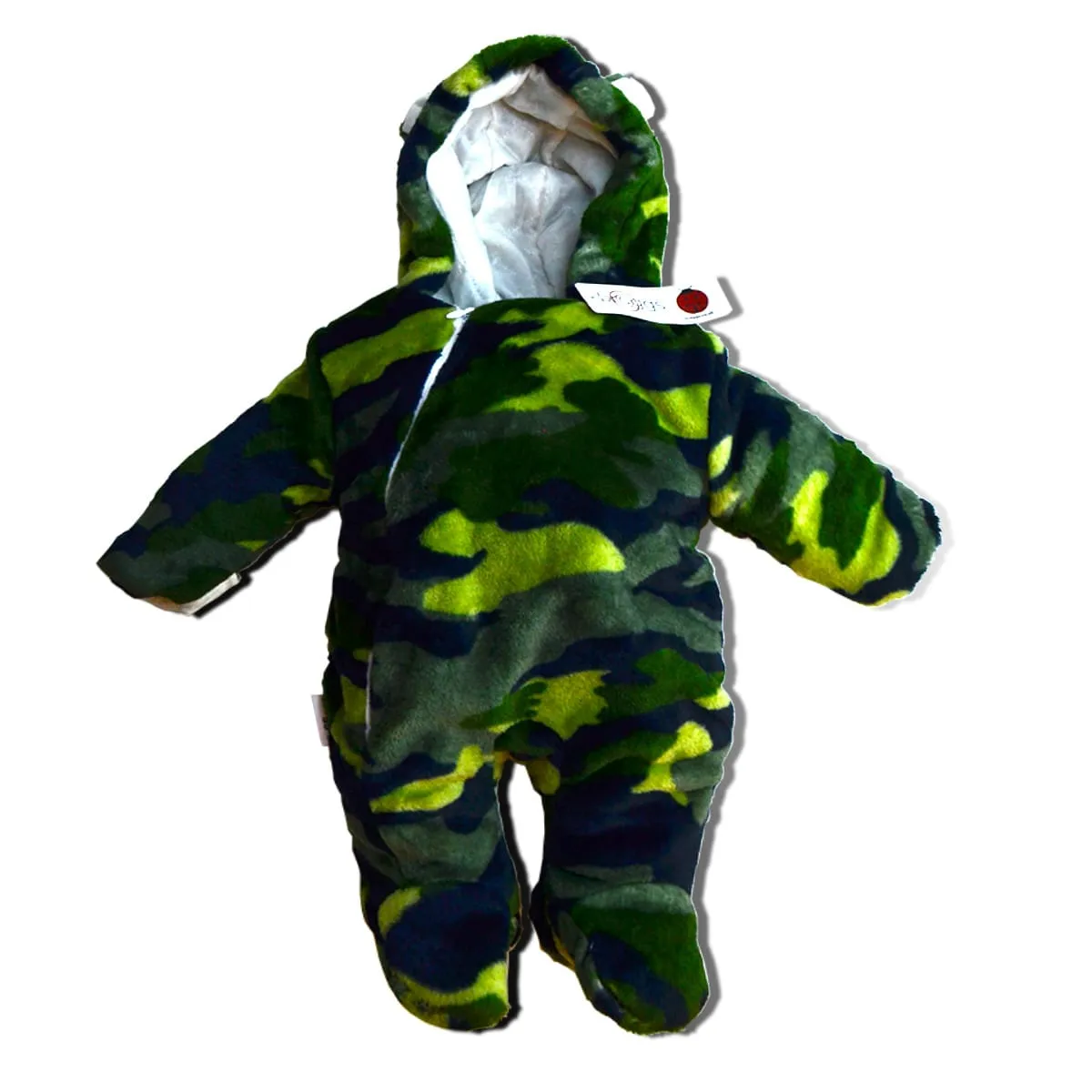 Baby Snowsuit | Faux Fur Hooded Snow Suit | Pramsuit | Unisex | Green Camp | Available in 6 sizes | 0-18M | 17I | Broggs®