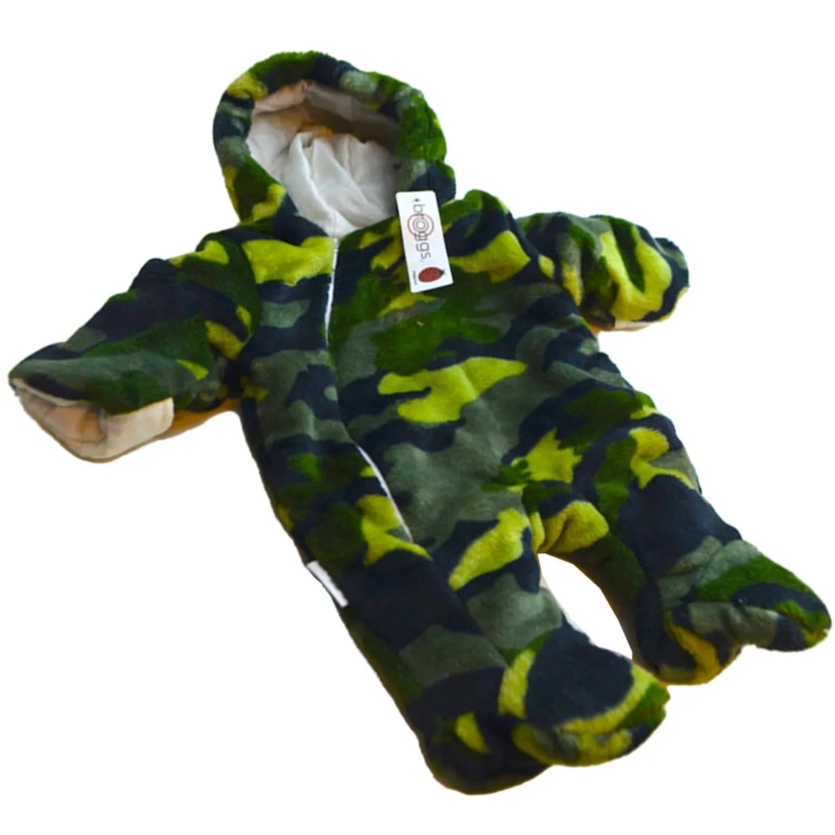 Baby Snowsuit | Faux Fur Hooded Snow Suit | Pramsuit | Unisex | Green Camp | Available in 6 sizes | 0-18M | 17I | Broggs®