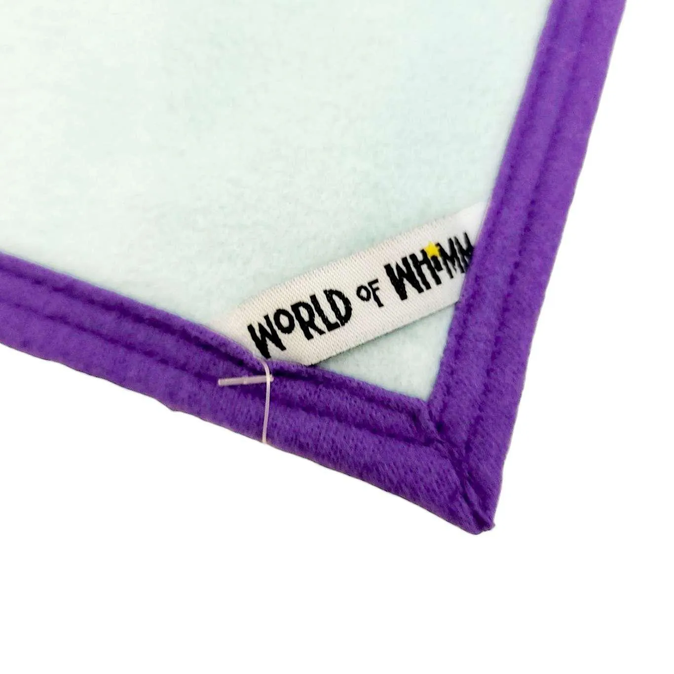 Blanket - Seafoam Blue with Purple Cat by World of Whimm