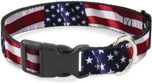 Buckle-Down PC-W30158-S An Flag Vivid Close-Up Plastic Clip Collar, Small/9-15"