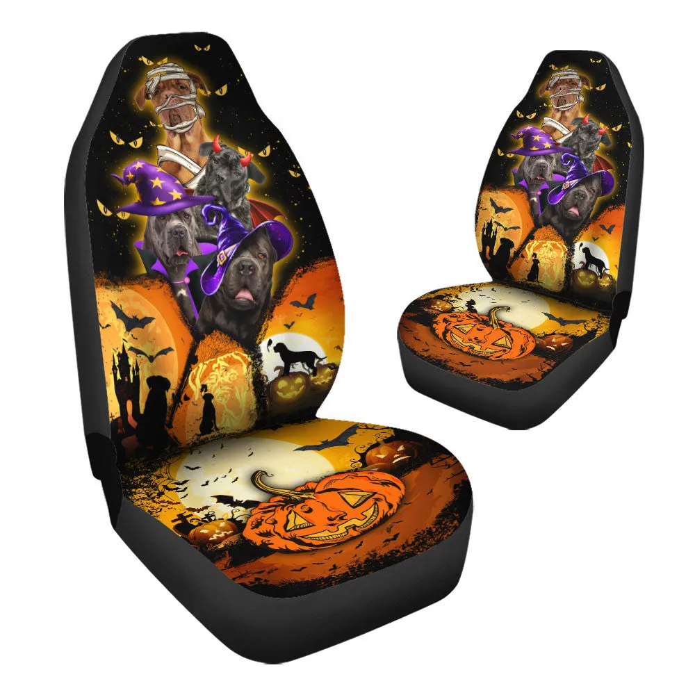 Cane Corso Halloween Pumpkin Scary Car Seat Covers