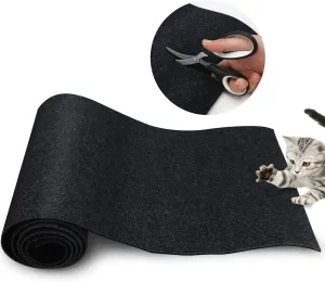 Cat Scratch Mat 120"x15.8",Cat Scratch Carpet Trimmable Self-Adhesive Cat Scratch Pad,Decorative Cat Tree ShelfCat WallCat Scratching Post,Cat Couch Protector(Black)