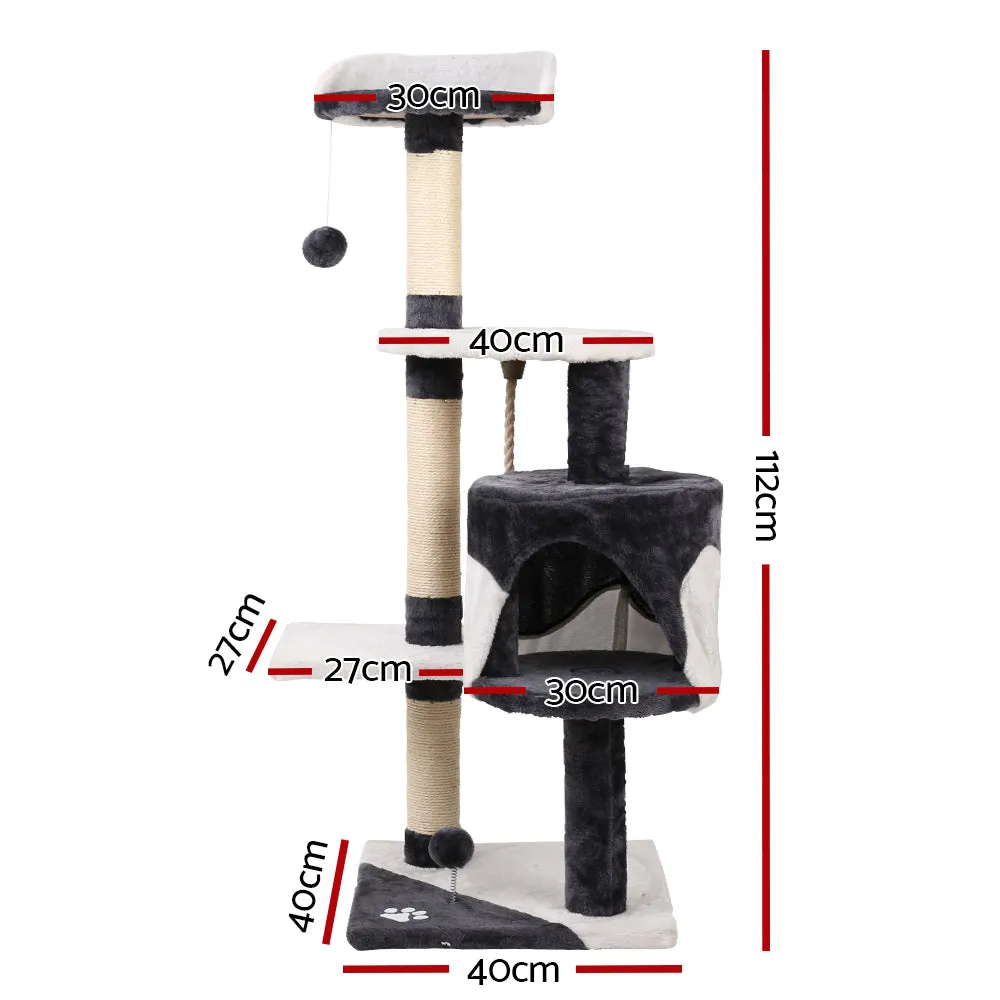 Cat Tree 112cm Scratching Post Scratcher Tower Condo House Furniture - Wood