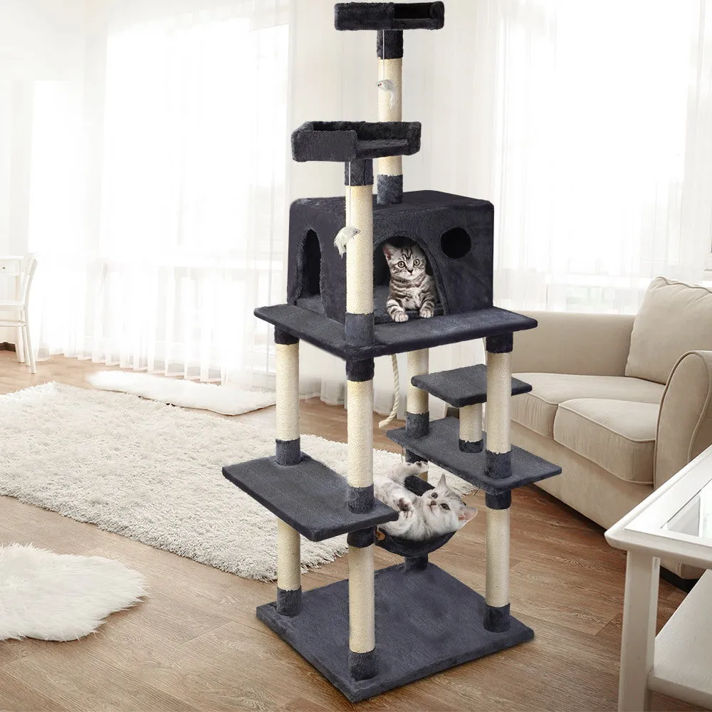 Cat Tree, 184 cm, Wood Scratching Post Tower Condo