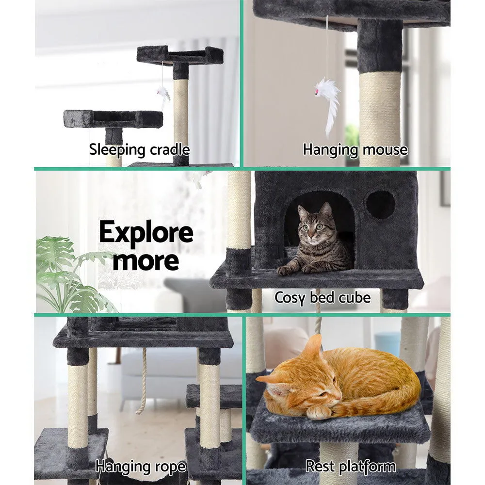 Cat Tree, 184 cm, Wood Scratching Post Tower Condo