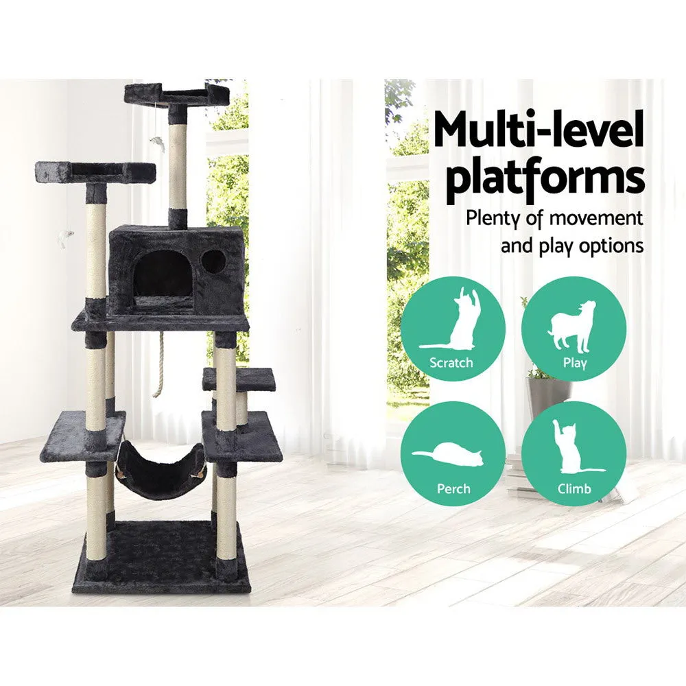 Cat Tree, 184 cm, Wood Scratching Post Tower Condo