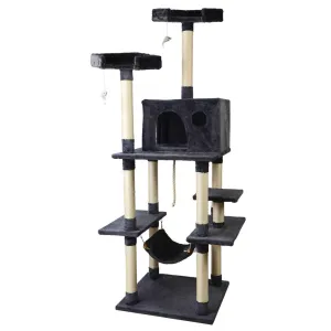 Cat Tree, 184 cm, Wood Scratching Post Tower Condo