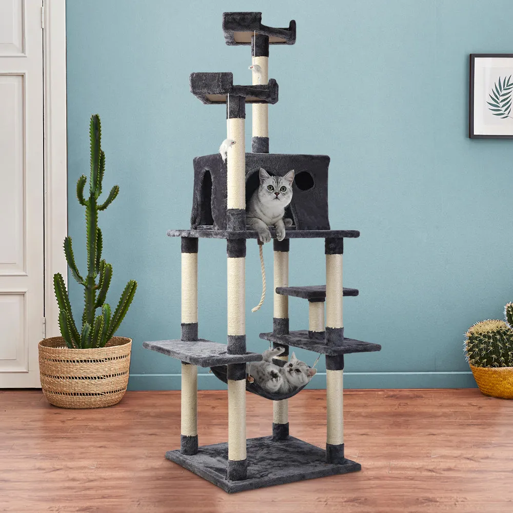 Cat Tree, 184 cm, Wood Scratching Post Tower Condo