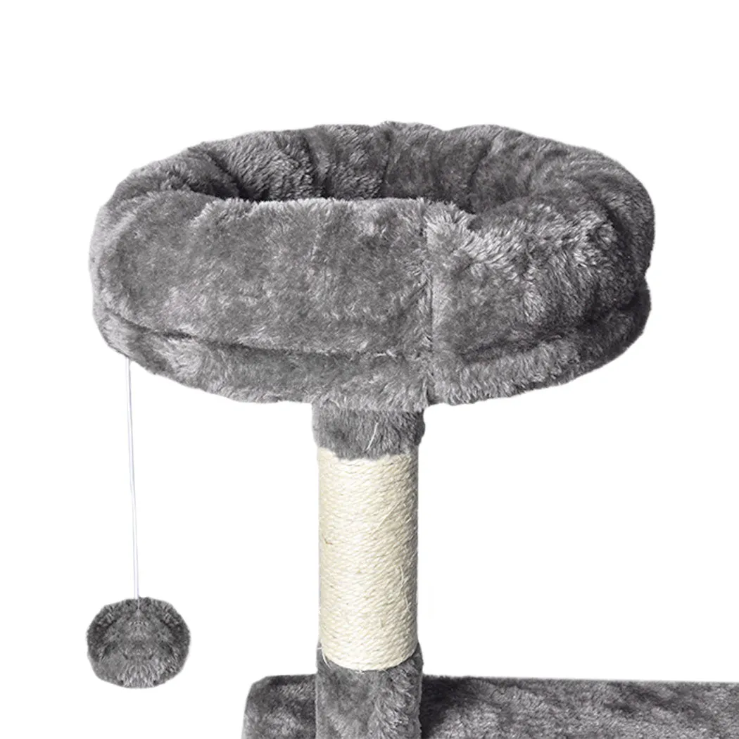 Cat Tree Scratching Post Toy Scratcher Tower Condo Wooden House - Grey 130cm