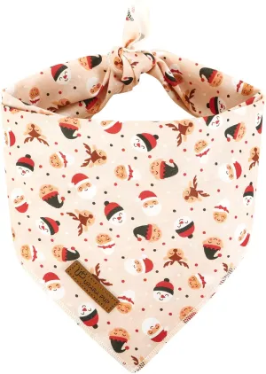 Christmas Dog Bandana, Christmas Triangle Bid Scarf with Cute Snowman, Cotton Pet Kerchief for Girl Boy Dogs or Cats, Adjustable Winter Dog Bandana for Small Medium Dogs
