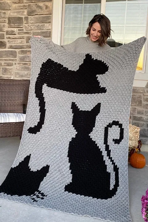 Crochet Kit - Covered In Cats Afghan
