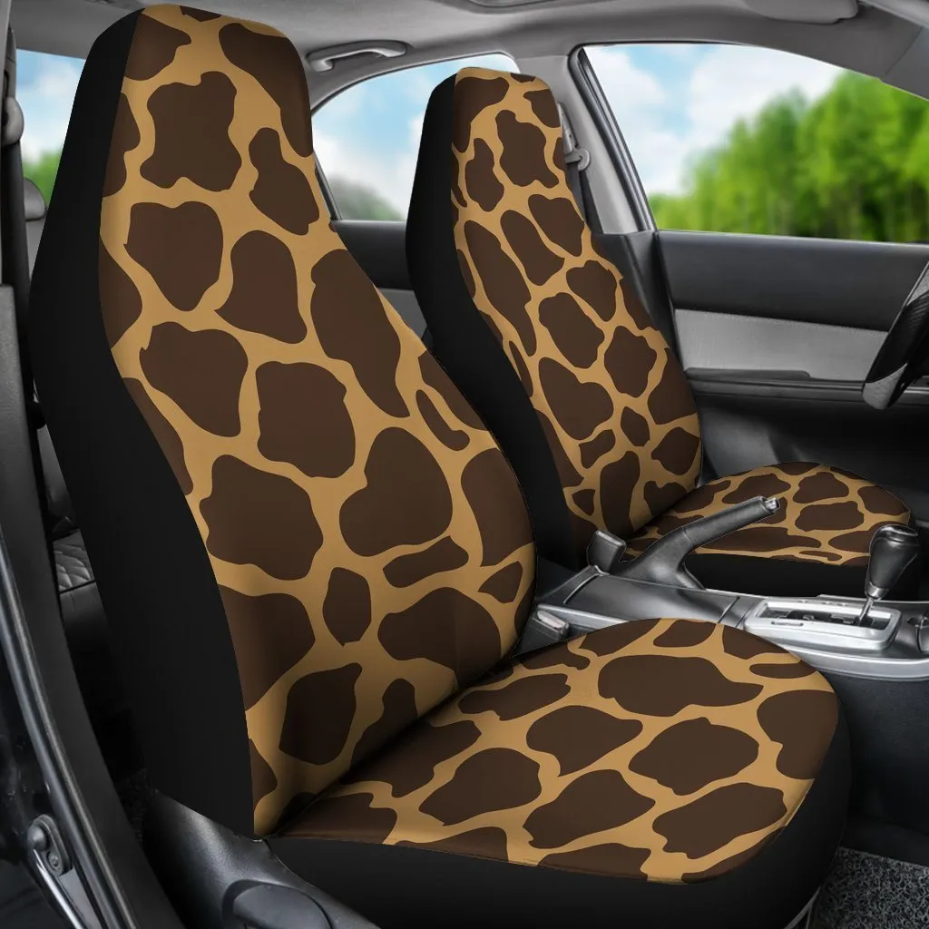 Dark Brown Cow Print Universal Fit Car Seat Covers