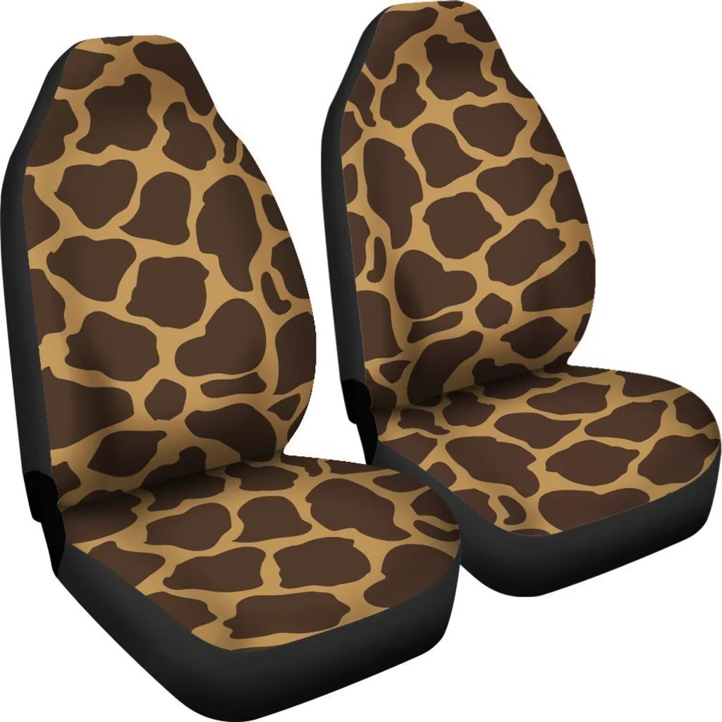 Dark Brown Cow Print Universal Fit Car Seat Covers
