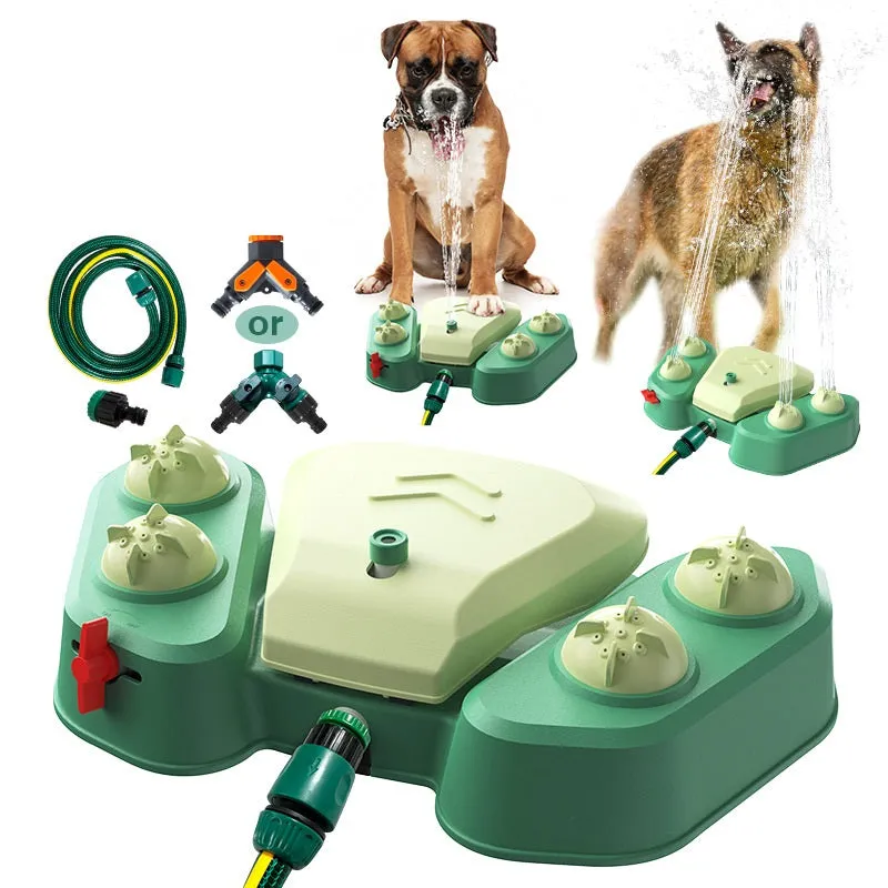 Dog automatic water dispenser, outdoor water spray