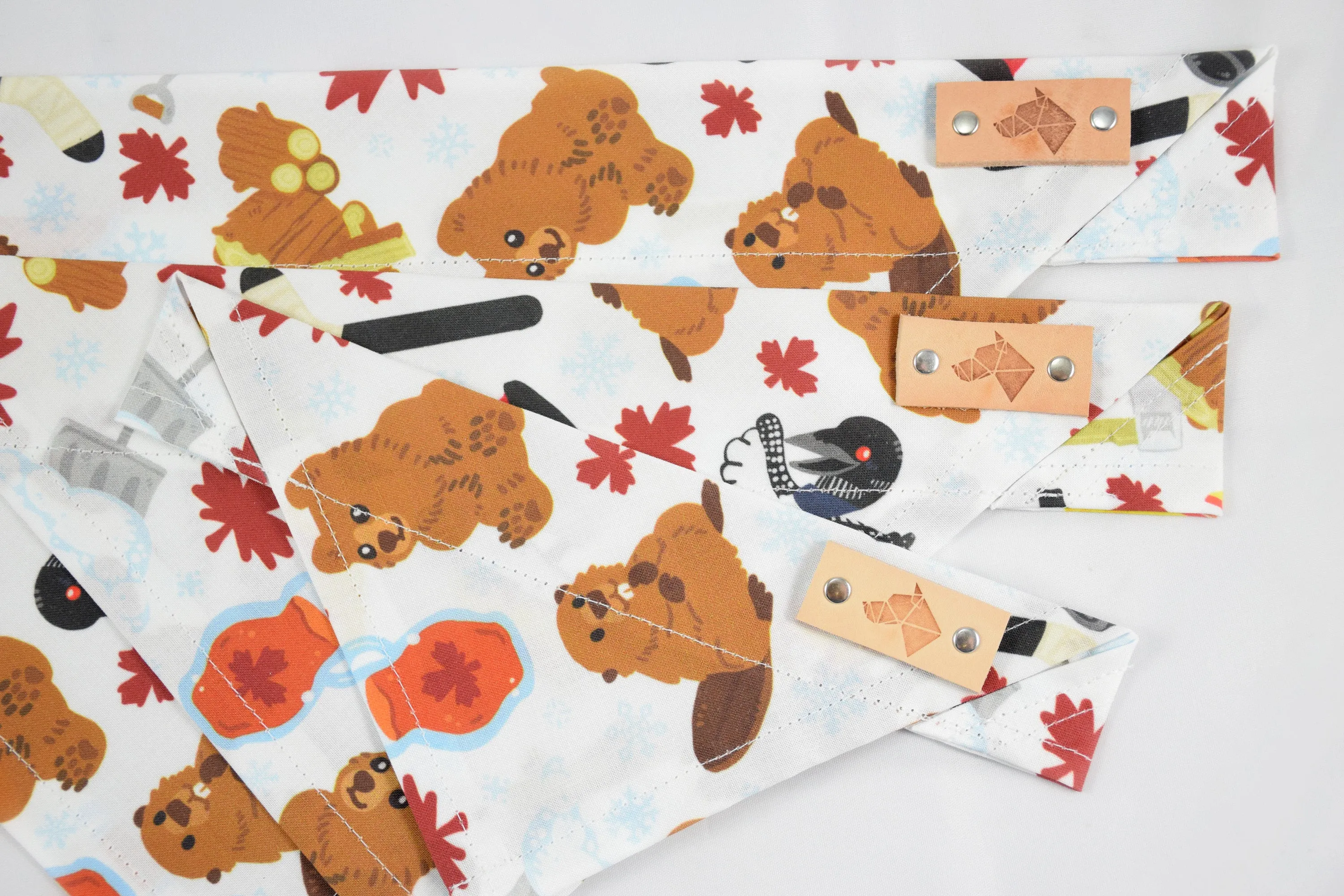 Dog Bandana - Donut Holes Canada Day Cotton Dog Scarf
