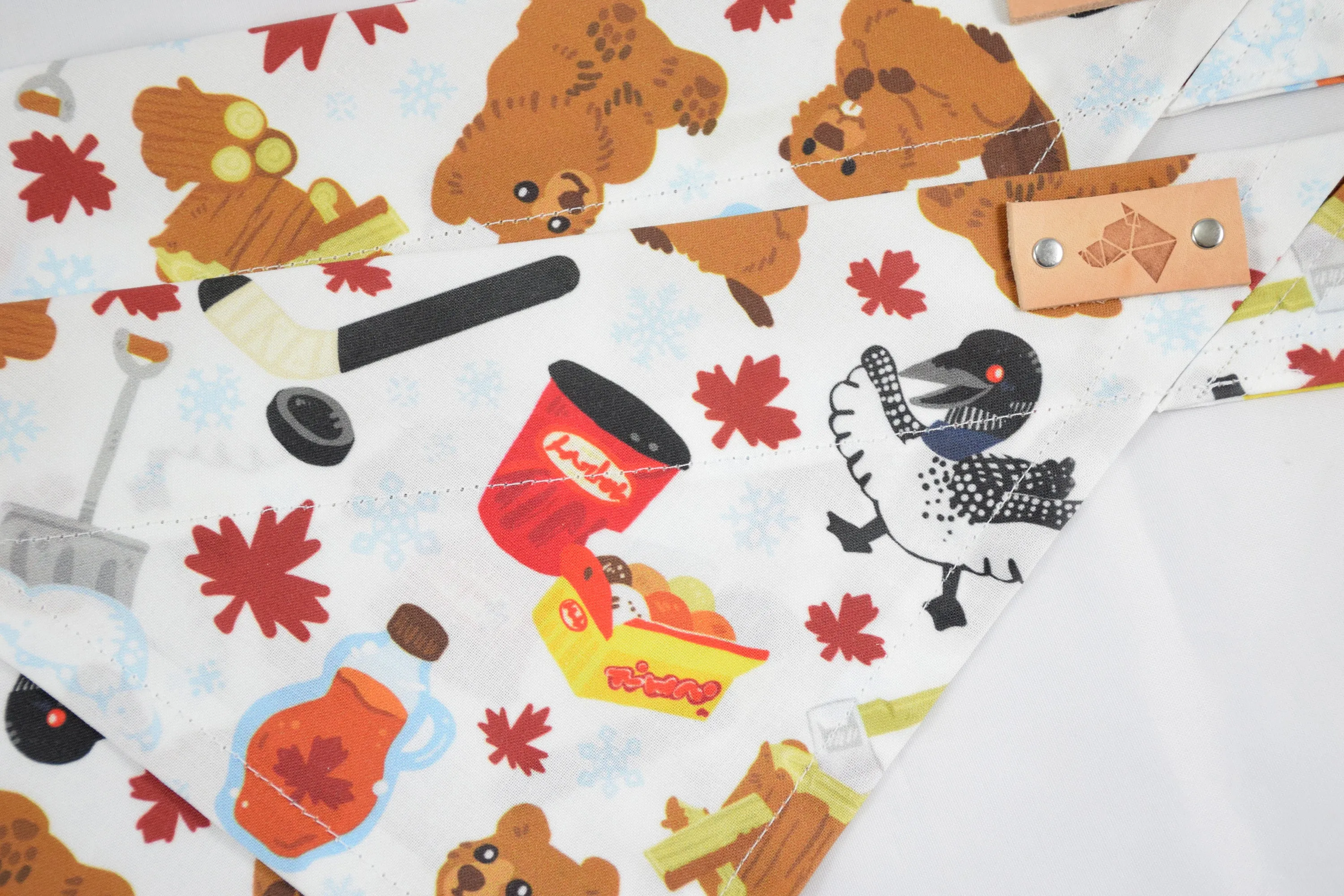 Dog Bandana - Donut Holes Canada Day Cotton Dog Scarf