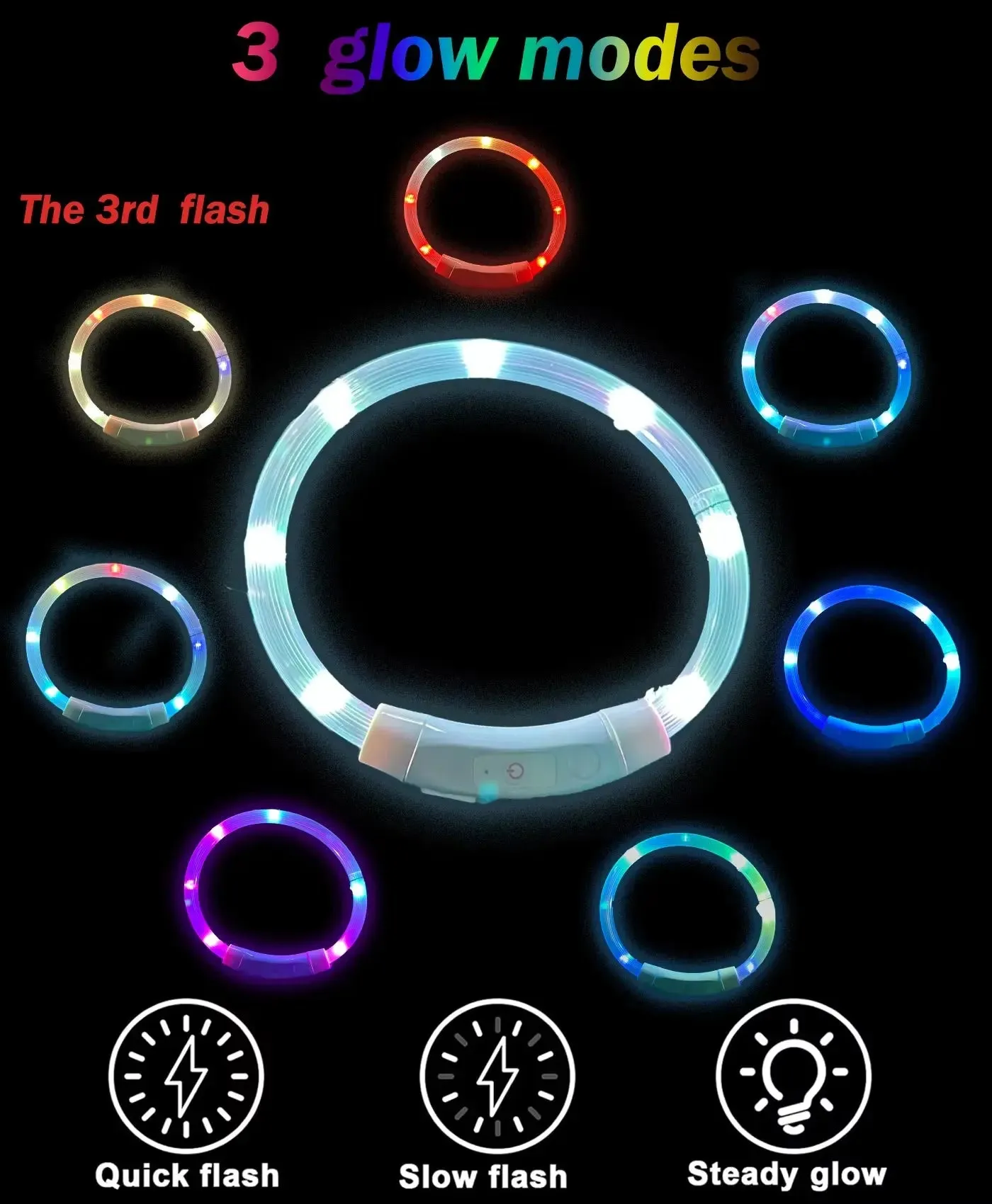 Dog collars Light up Collar LED Collar Light up Cat Collar USB Rechargeable Collar Christmas Decoration Pet Collar Pet Christmas Gifts