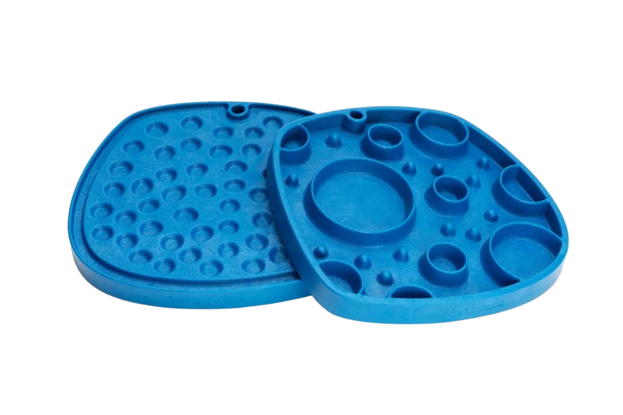 Dog Food and Drink Non-slip Eco Sustainable All-in-one Slow Feeder Lick Feast Mat: Marine