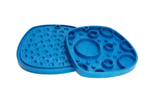 Dog Food and Drink Non-slip Eco Sustainable All-in-one Slow Feeder Lick Feast Mat: Marine