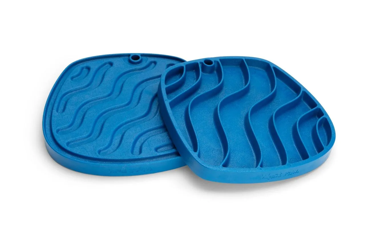 Dog Food and Drink Non-slip Eco Sustainable All-in-one Slow Feeder Lick Feast Mat: Marine
