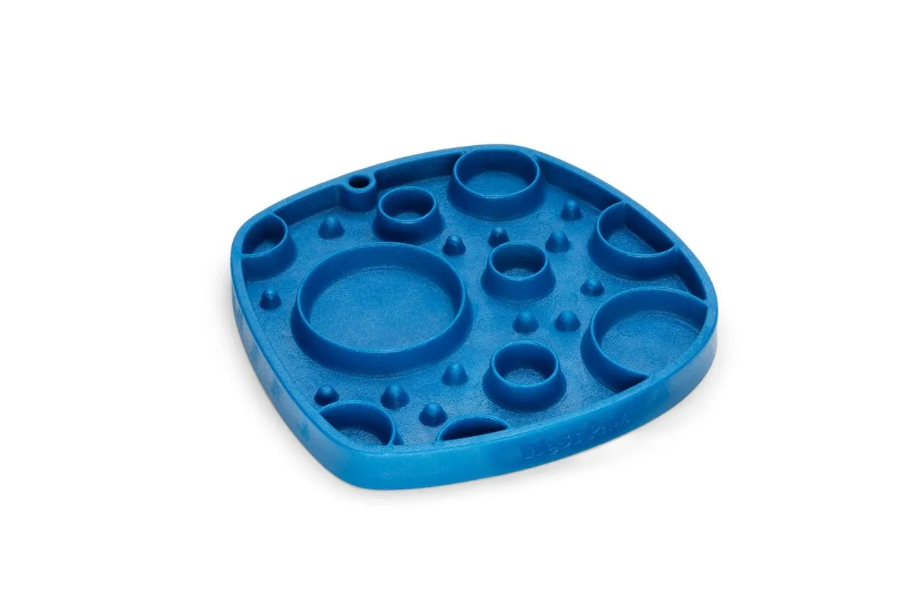 Dog Food and Drink Non-slip Eco Sustainable All-in-one Slow Feeder Lick Feast Mat: Marine