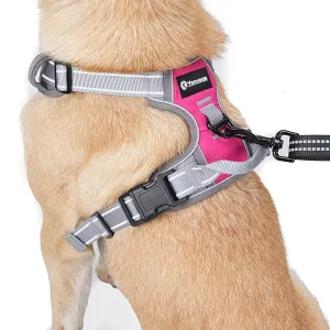 Dog Harness for Large Dogs Breathable Dog Harness and Leash Set, Soft Dog Vest Harness Reflective Puppy Harness No Pull with Handle Suit for 27-39lbsRose Red M Size