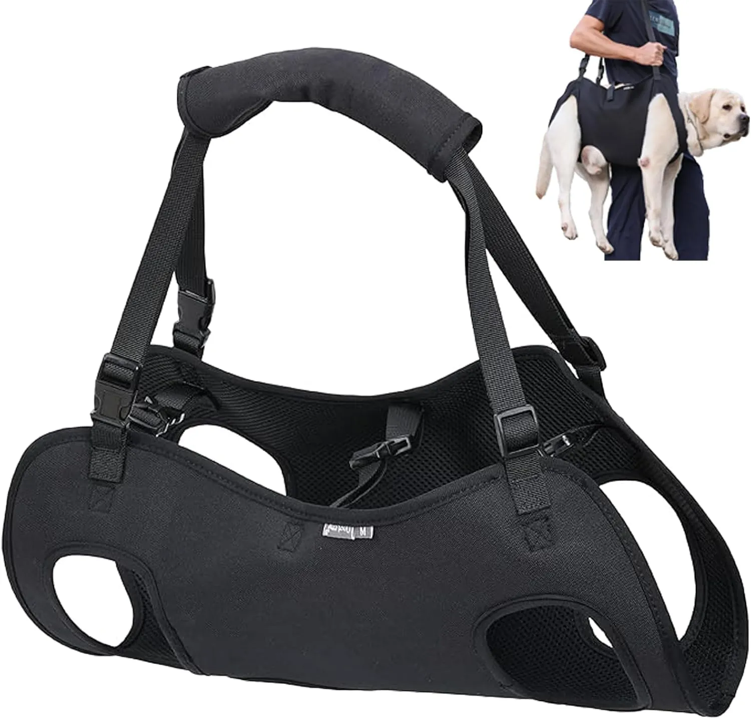 Dog Lift Harness, Emergency Backpack Pet Legs Support & Rehabilitation Sling Carrier, Adjustable Lifting Straps Carrier for Senior Elderly Dogs Joint Injuries Arthritis S