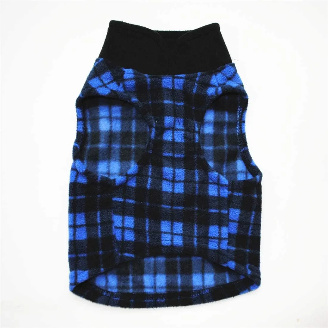 Dog Sweater, Soft Fleece Vest with Leash Ring Pullover Jacket Winter Pet Dog Clothes for Puppy Small Dogs Cats Teddy Chihuahua Yorkshire for Christmas (L, Blue Plaid)