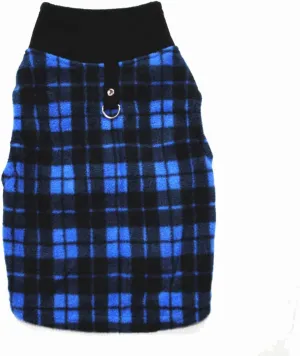 Dog Sweater, Soft Fleece Vest with Leash Ring Pullover Jacket Winter Pet Dog Clothes for Puppy Small Dogs Cats Teddy Chihuahua Yorkshire for Christmas (L, Blue Plaid)