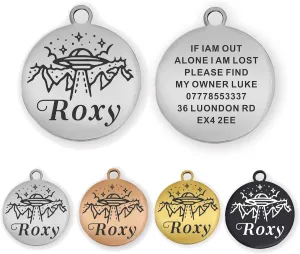 Dog Tag Personalized ID Tags for Dogs Cats Pets Custom Collar Engraved Stainless Steel Name Tag for Dog Cat Puppy Pet Kitty 4 Colours 2 Sizes S/L(Silver)