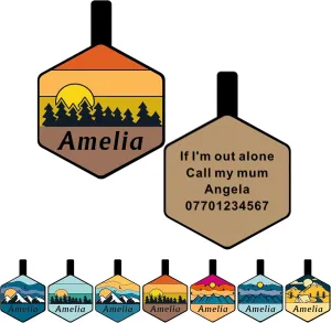Dog Tags Personalized Dog Name Tags Silicone Dog Tags Engraved Soundless Dog Tag Pet ID Name Tag Cat Name Tag Custom Pet ID Tags for Puppy Cat (Forest-Gold)