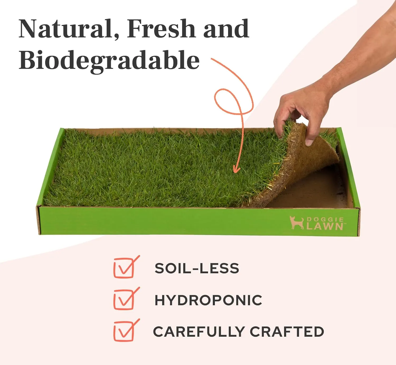 DoggieLawn Real Grass Puppy Pee Pads- 24 x 24 Inches - Perfect Indoor Litter Box for Dogs - No Mess, Easy-to-Use - Potty Training for Pets - Eco-Friendly Disposable Bathroom with Real Living Grass