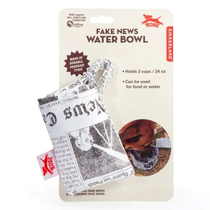 Doggy Fake News Water Bowl