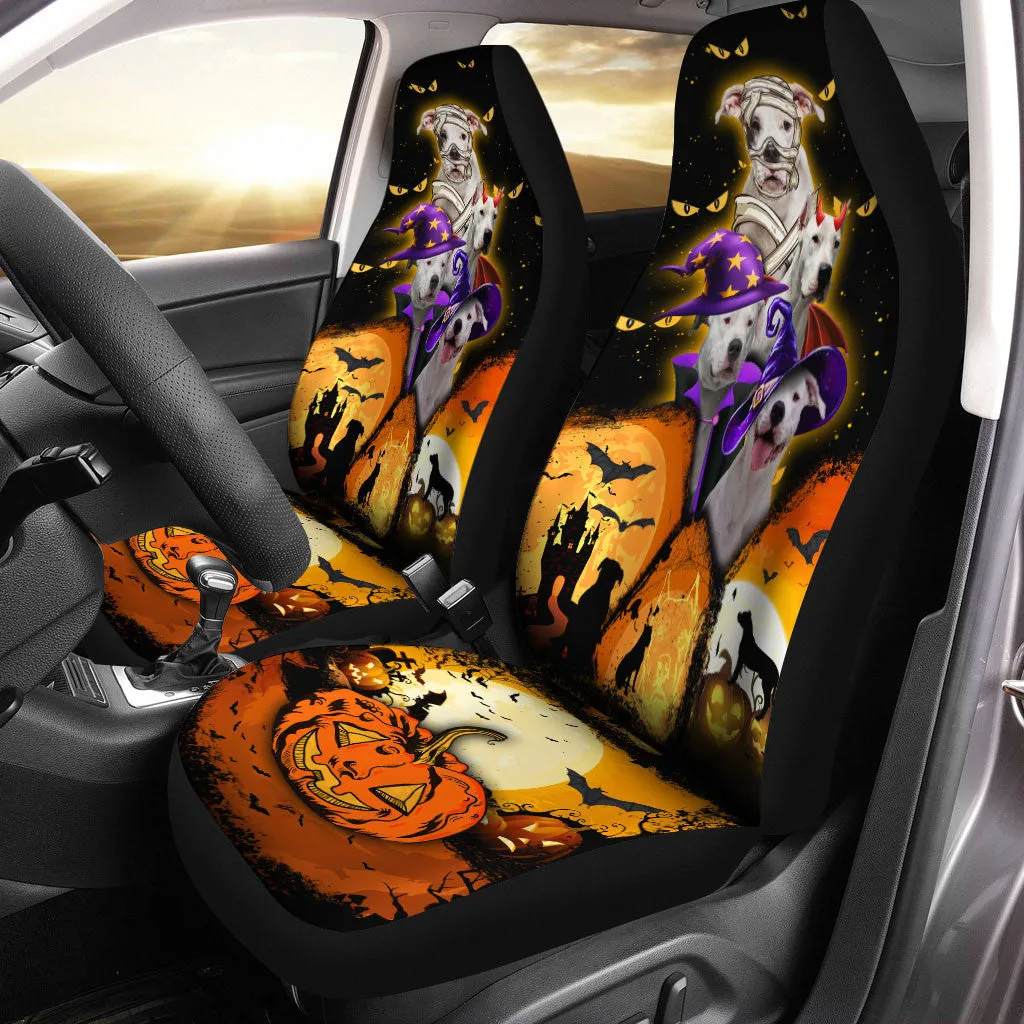 Dogo Argentino Halloween Pumpkin Scary Car Seat Covers
