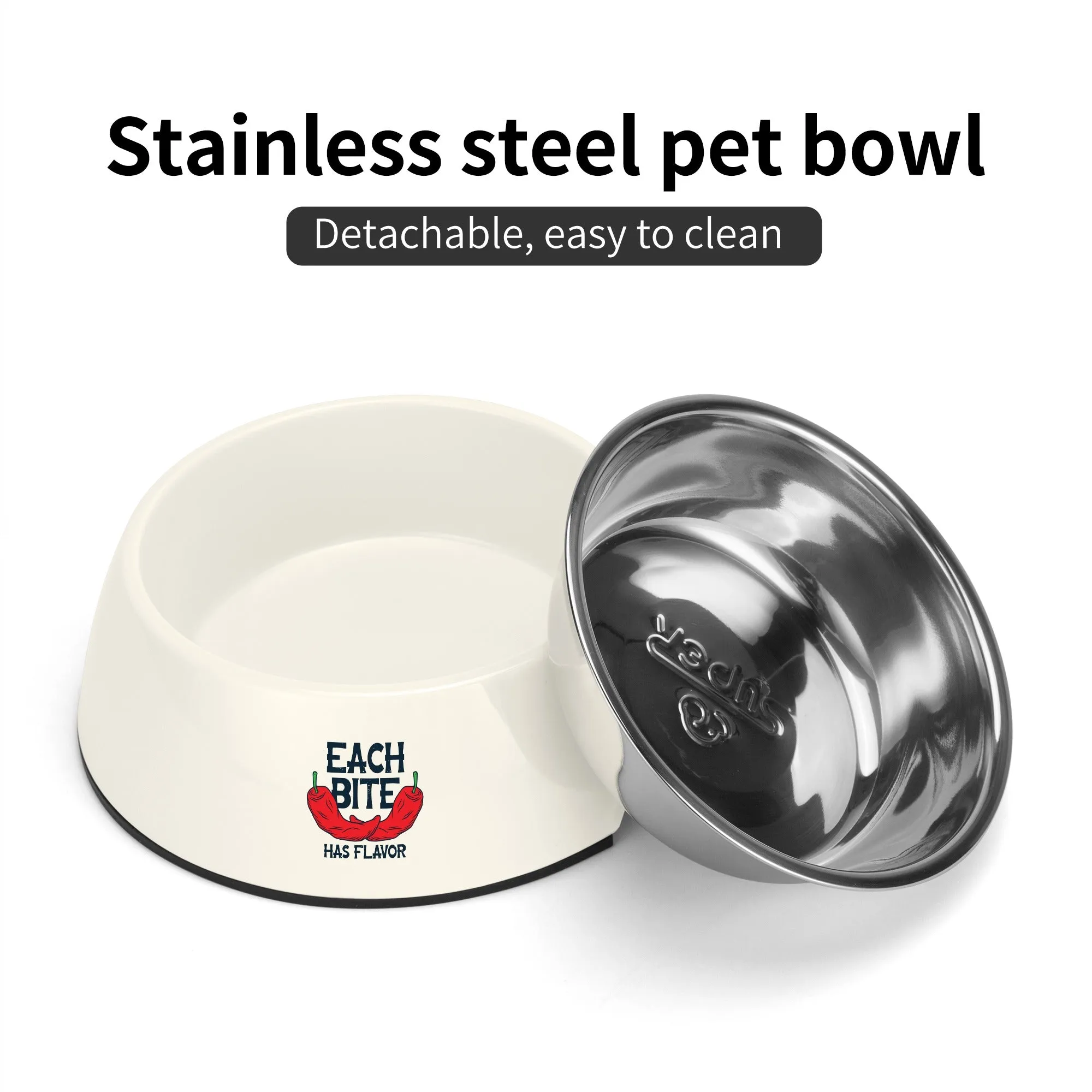 Each Bite Has Flavor Pet Food Bowl