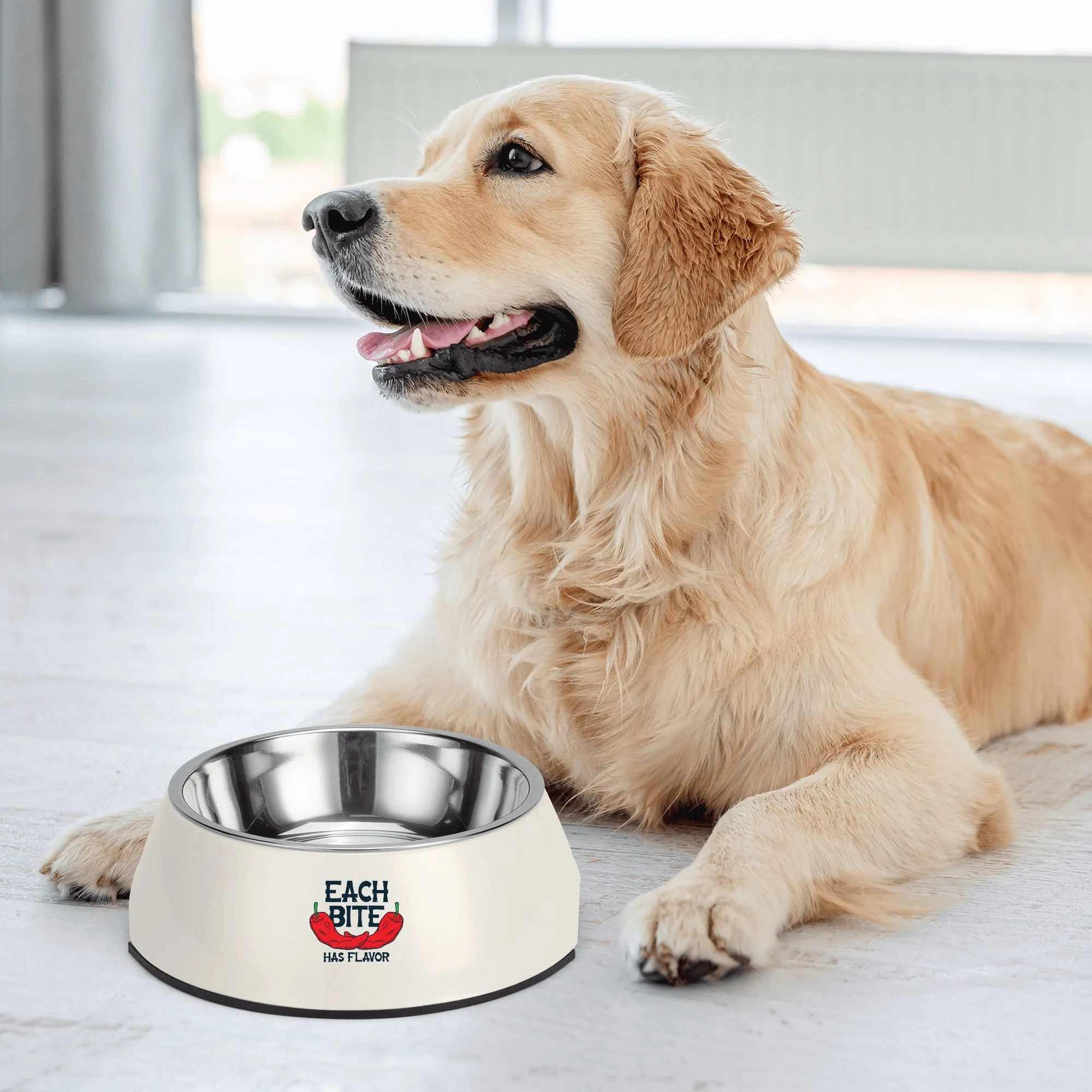 Each Bite Has Flavor Pet Food Bowl