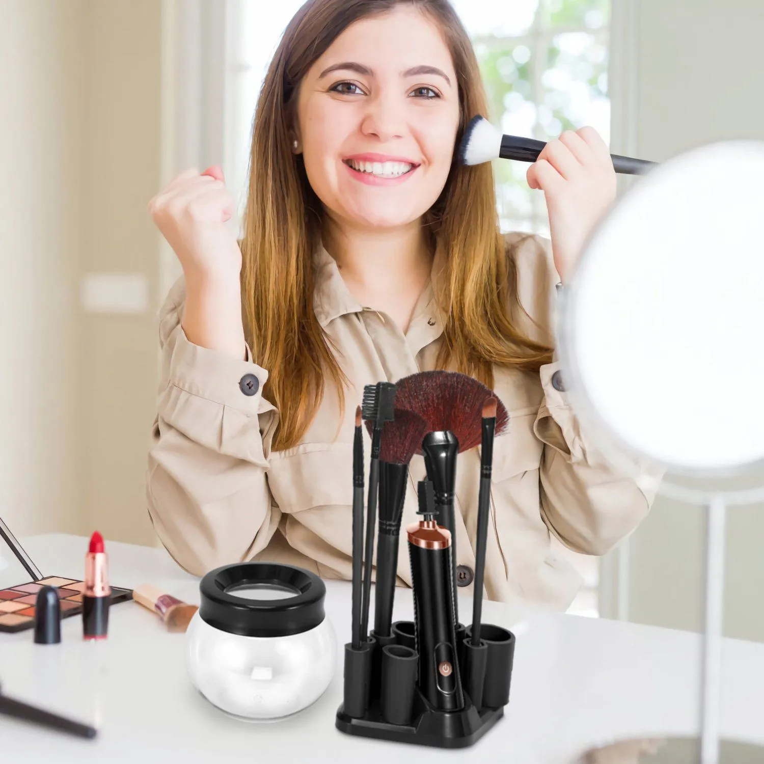 Electric Cosmetic Makeup Brush Cleaner Dryer