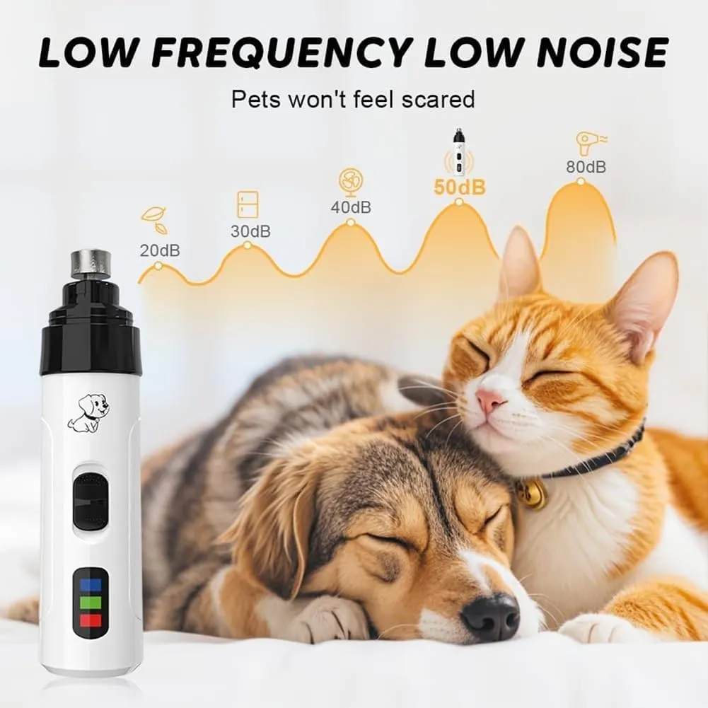 ELEGY Huesom Silent Groom Pro Nail Grinder, Electric Dog Nail Trimmers Quiet, Pet Toenail Grinder for Large Dogs, Rechargeable USB Charging Nails Clippers Attachment, Low Noise Toenail Trimmer(2PCS)