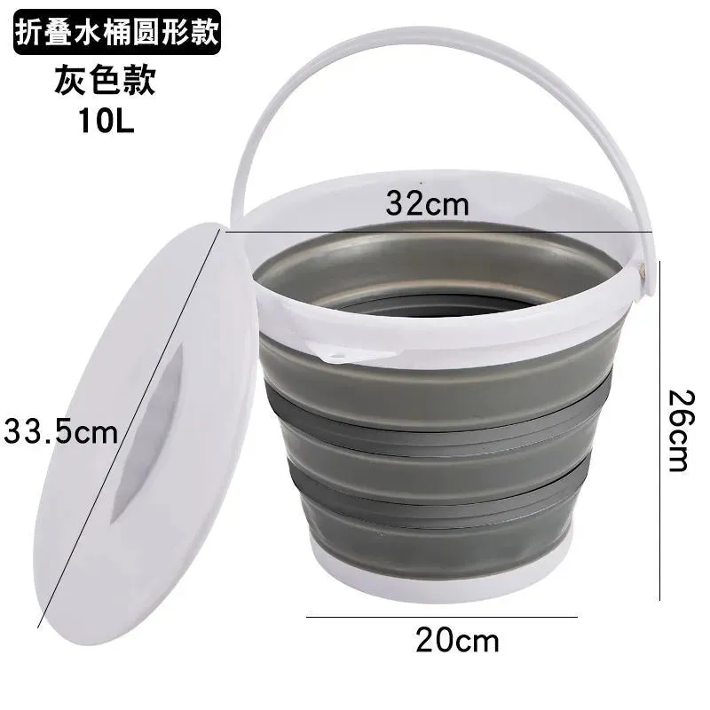 Foldable bucket 10 liter capacity.