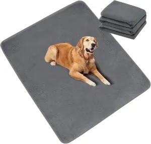 FONESO Washable Pee Pads for Dogs, Reusable Puppy Pads with Fast Absorbent, Non-Slip Pet Training Mat Playpen for Puppy/Senior Dog Whelping Incontinence Housebreaking (35.5x71 inch (Pack of 2))
