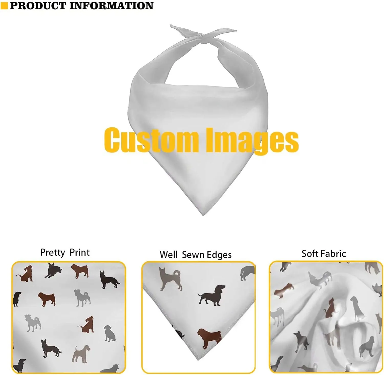 Forchrinse Colorful Puppy Paws Print Dog Bandana Scarf Pet Kerchief Washable Dog Bib, Polyester Fabric, 1pc