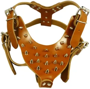 Furry Friend Leather Spike Dog Harness