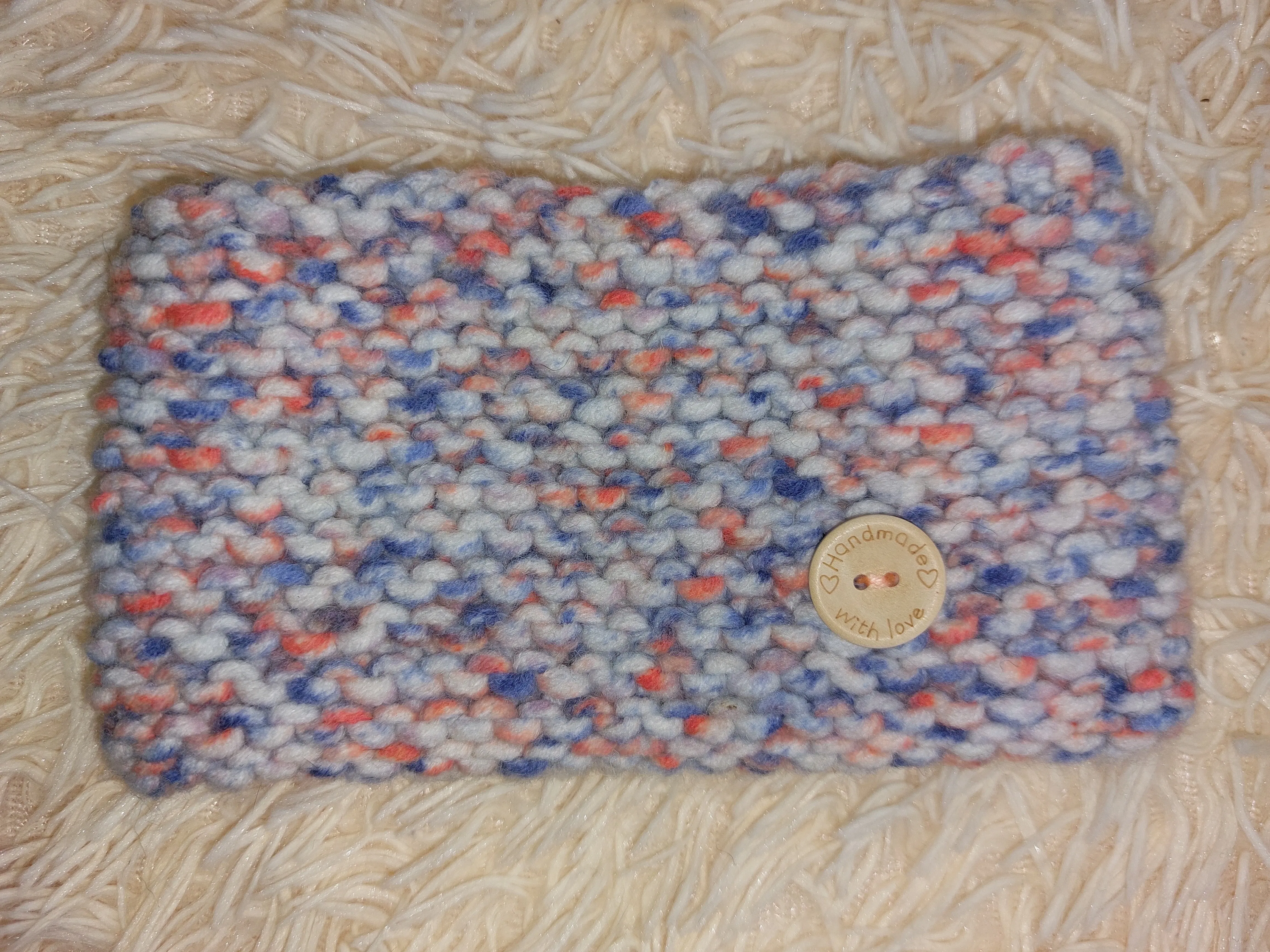Handmade wool snood hat for a dog