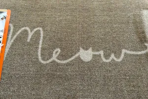 Howler & Scratch Cat MEOW Beige Washable Hard-Wearing Nylon Pet Mat