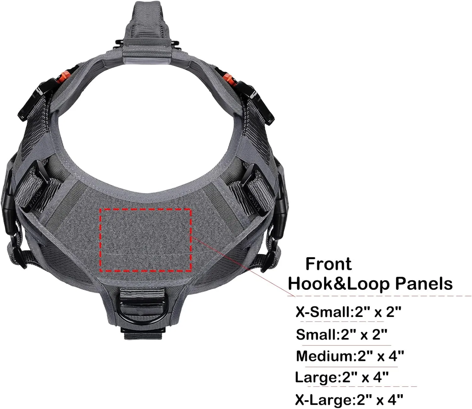 ICEFANG GN3 Tactical Dog Harness with 6X Buckle,Dog Molle Vest with Handle,3/4 Body Coverage,Hook and Loop Panel for ID Patch,No Pulling Front Clip (L (28"-35" Girth), Wolf Gray)