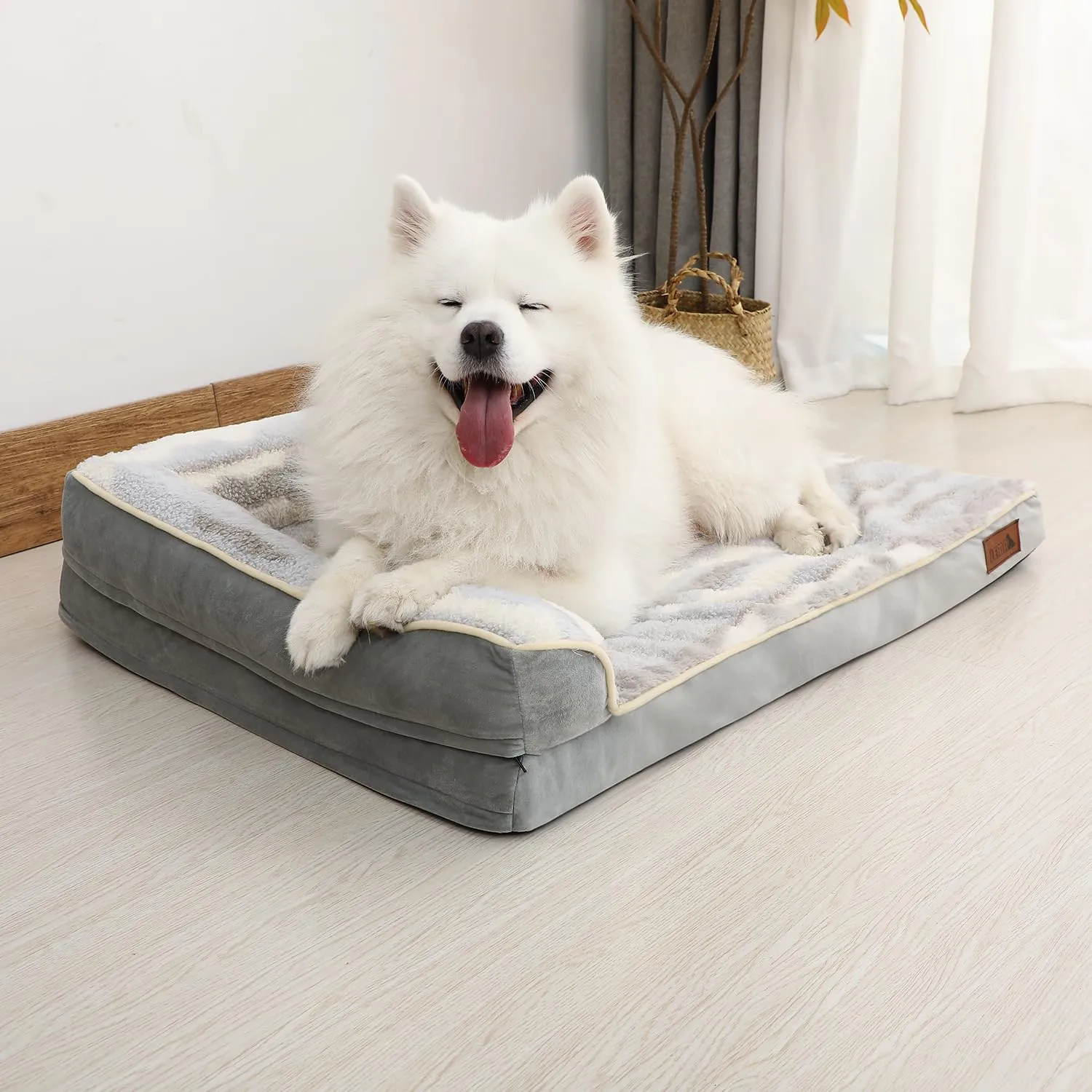 JEMA Orthopedic Pet Bed - Medium Size, Waterproof Sofa Dog Bed with Zipper, Non-Skid Bottom